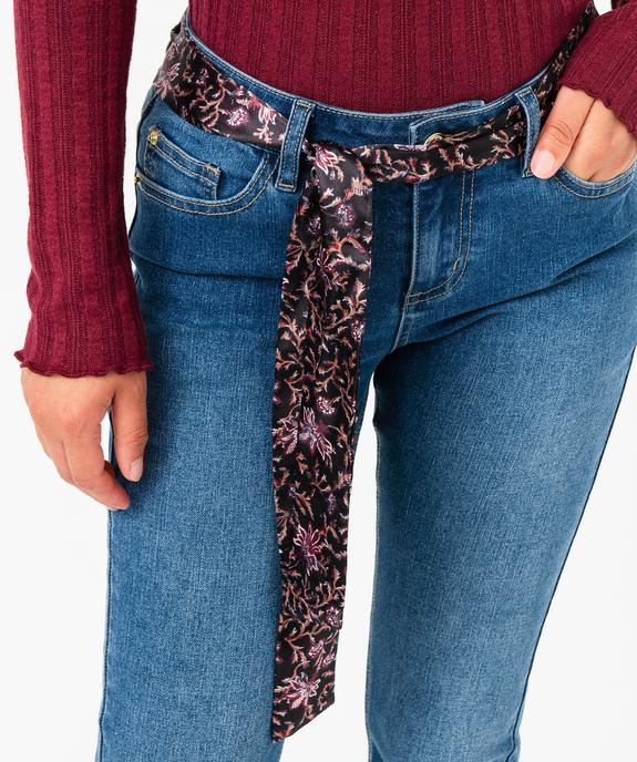 Jean Regular stretch avec ceinture foulard femme vue2 - GEMO 4G FEMME - GEMO
