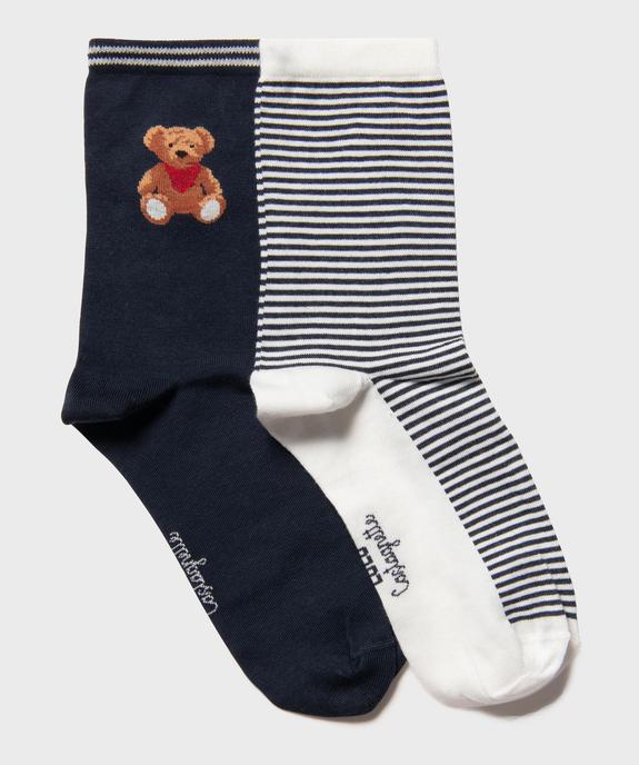 Chaussettes tige haute fantaisie femme - LuluCastagnette (lot de 2 paires) vue2 - LULUCASTAGNETTE - GEMO