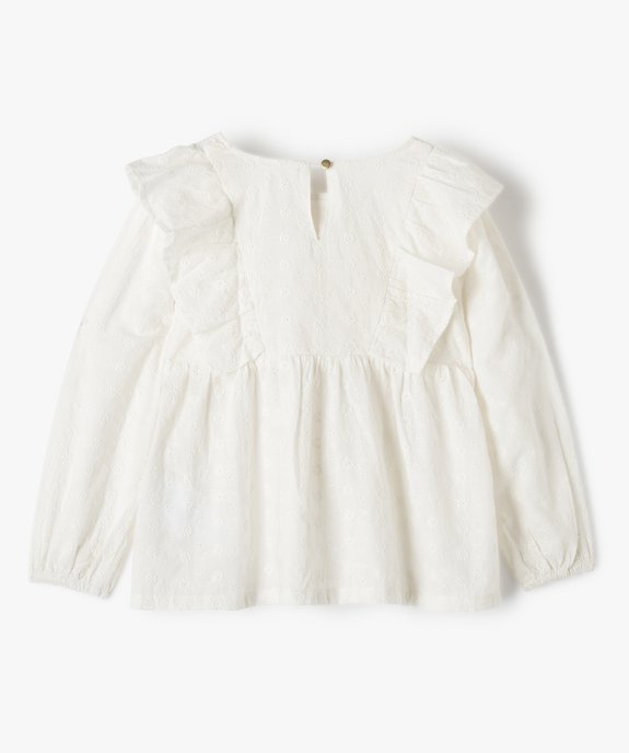 Blouse fille à manches longues et volants - LuluCastagnette vue3 - LULUCASTAGNETTE - GEMO