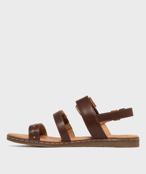 Sandales plates avec brides à boucles et à clous femme - Valentina Baldano vue3 - VALENTINA BALDA - GEMO