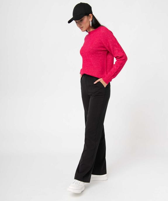 Pull femme à col rond avec manches torsadées vue5 - GEMO(FEMME PAP) - GEMO