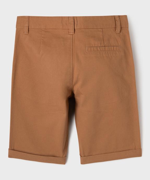 Bermuda coupe chino regular en toile de coton garçon vue3 - GEMO 4G GARCON - GEMO