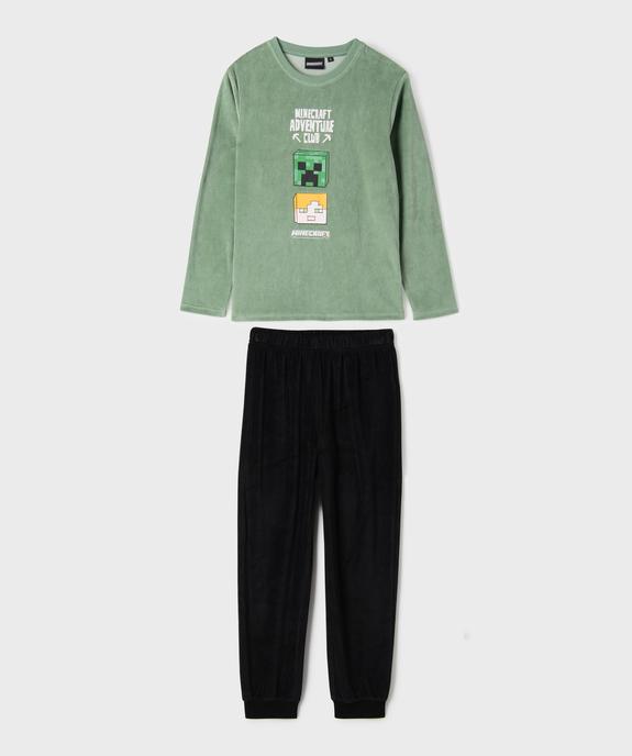 Pyjama en velours bicolore garçon - Minecraft vue1 - MINECRAFT - GEMO