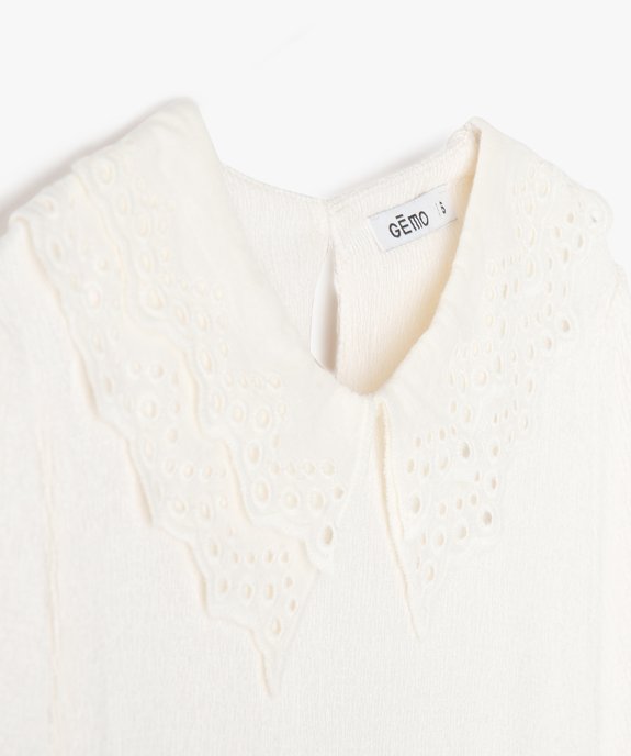 Blouse à manches longues avec col brodé fille vue3 - GEMO (ENFANT) - GEMO