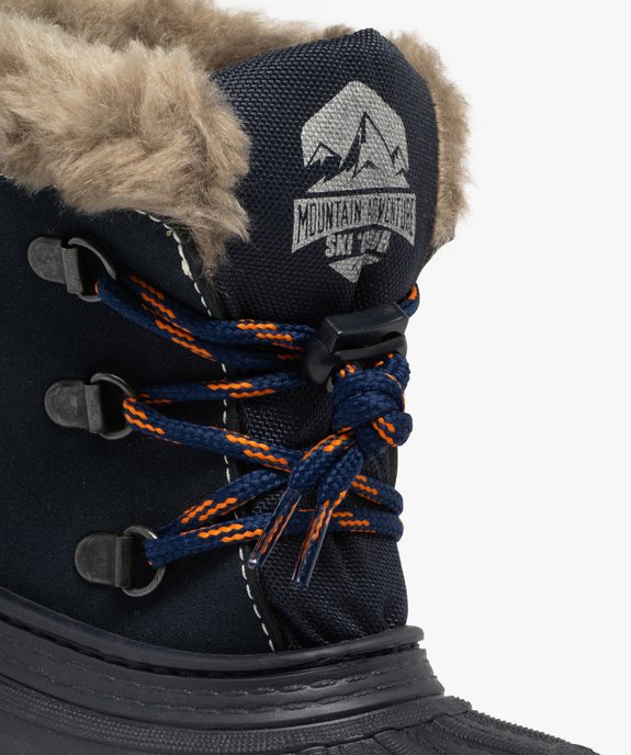 Après-ski garçon avec col fourré à lacets ronds auto-bloquants - Boatilus vue6 - BOATILUS - GEMO