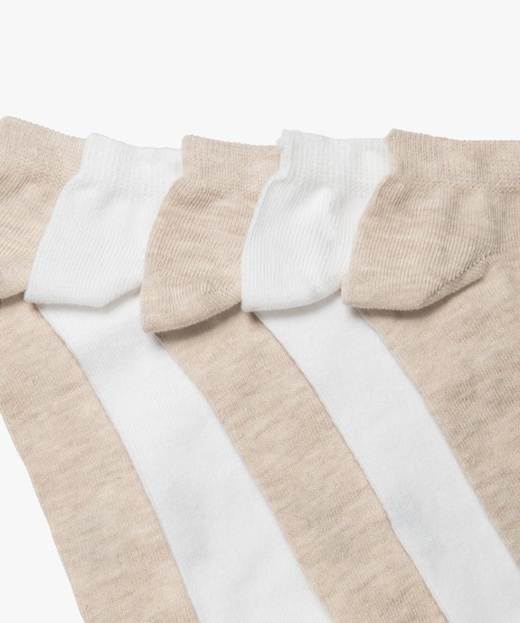 Chaussettes femme ultra courtes unies (lot de 5) vue2 - GEMO 4G FEMME - GEMO