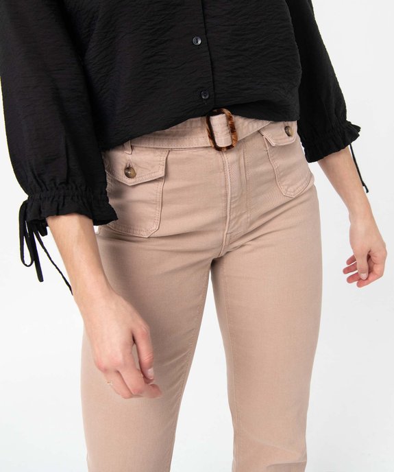 Pantalon femme en toile extensible coupe Bootcut vue2 - GEMO(FEMME PAP) - GEMO