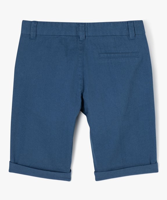 Bermuda coupe chino regular en toile de coton garçon vue3 - GEMO 4G GARCON - GEMO