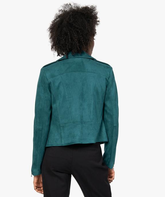 Veste femme en suédine avec fermetures zippées vue3 - GEMO(FEMME PAP) - GEMO
