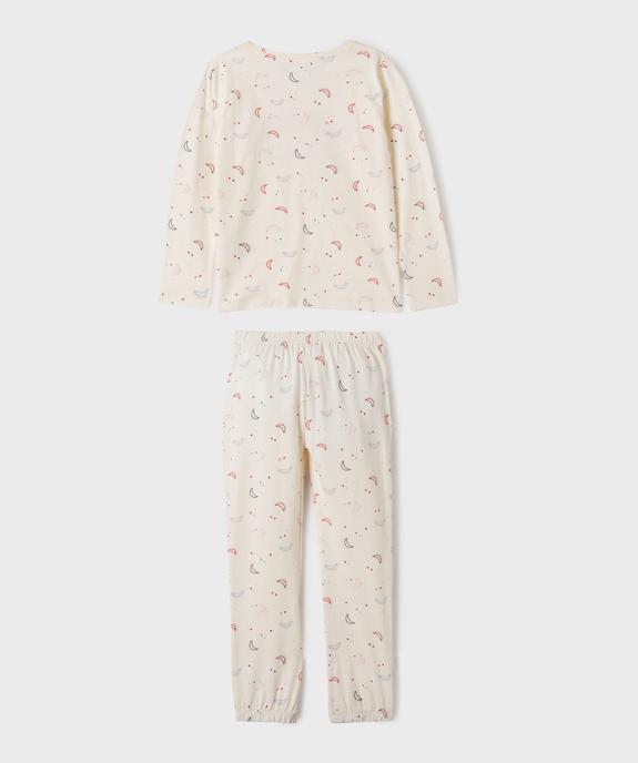 Pyjama en coton imprimé avec message fille vue3 - GEMO 4G FILLE - GEMO