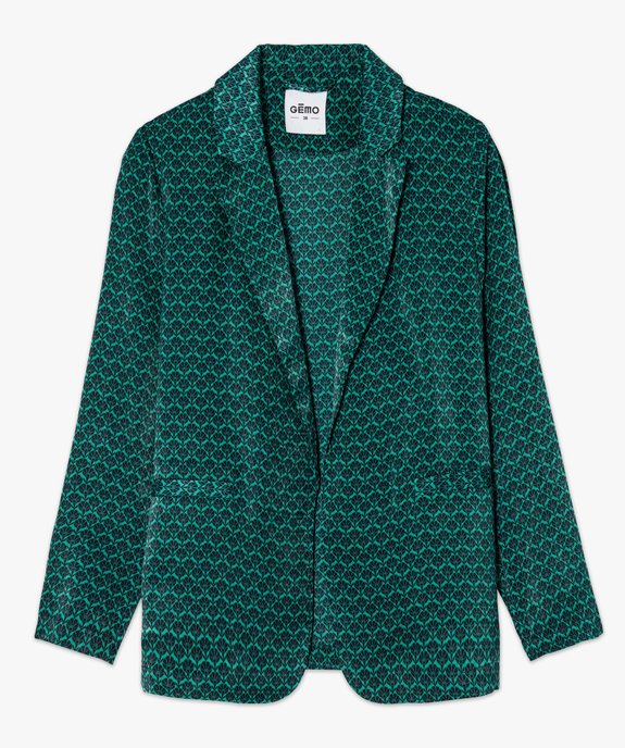 Veste blazer femme imprimée en matière satinée vue4 - GEMO(FEMME PAP) - GEMO