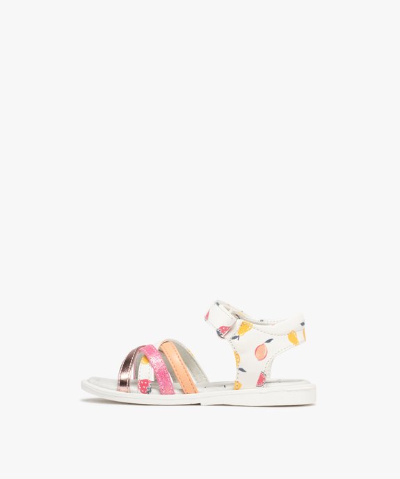 Sandales à brides croisées, scratch et motifs fruits bébé fille vue3 - LOVELY WINGS - GEMO