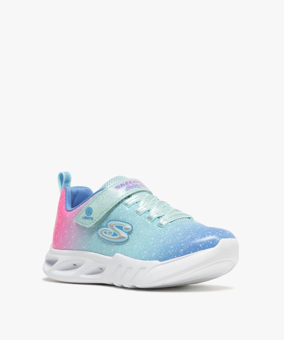 Baskets pailletées à semelle lumineuse et lacets satin fille - Skechers vue2 - SKECHERS - GEMO