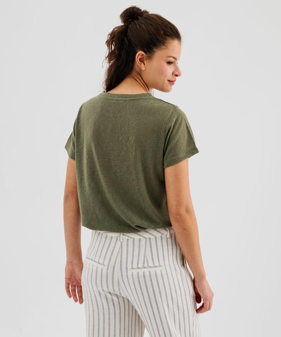 Tee-shirt manches courtes avec palmier pailleté femme vue3 - GEMO(FEMME PAP) - GEMO