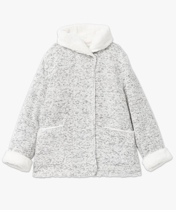 Manteau en maille bouclette et détails duveteux femme grande taille vue4 - GEMO (G TAILLE) - GEMO