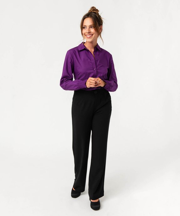 Chemise à manches longues avec poignets smockés femme vue6 - GEMO(FEMME PAP) - GEMO