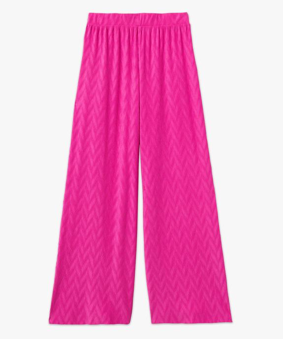Pantalon large en maille stretch texturée femme vue4 - GEMO(FEMME PAP) - GEMO
