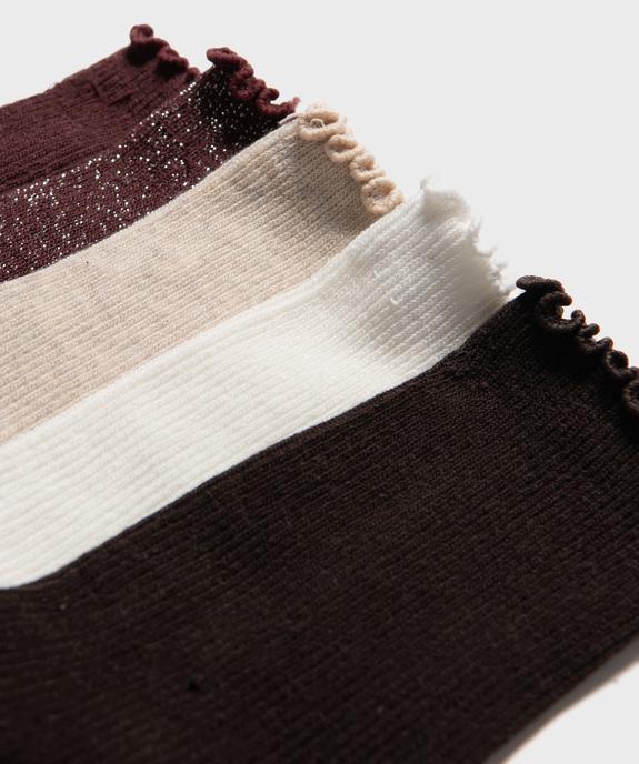 Chaussettes hautes avec finitions froncées femme (lot de 5) vue2 - GEMO(HOMWR FEM) - GEMO