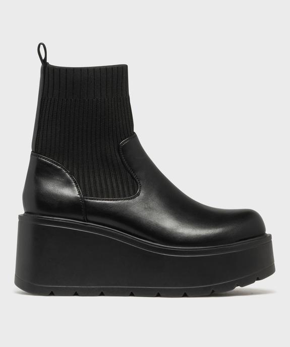 Boots avec tige chaussette et semelle plateforme femme - 5 Miles - 5 MILES Boots avec tige chaussette et semelle plateforme femme - 5 Miles vue2 - 5 MILES - GEMO