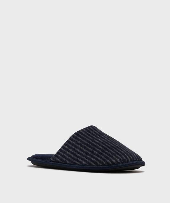 Chaussons mules à rayures homme vue2 - GEMO(HOMWR HOM) - GEMO
