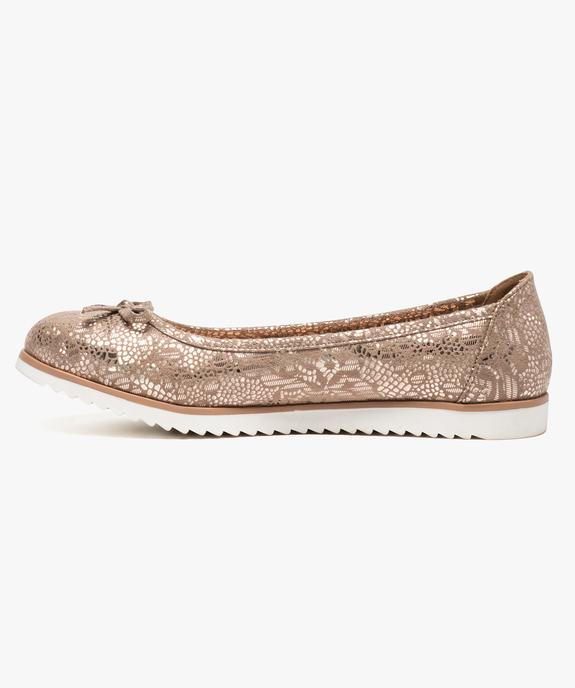 Ballerines à semelle blanche crantée vue3 - GEMO(URBAIN) - GEMO