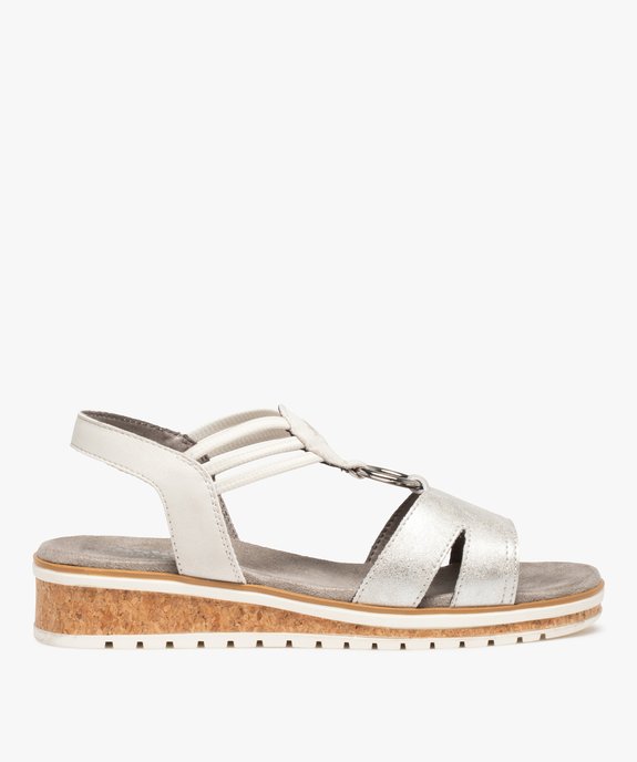 Sandales femme plates confort à brides métallisées - Softrelax vue1 - SOFTRELAX - GEMO