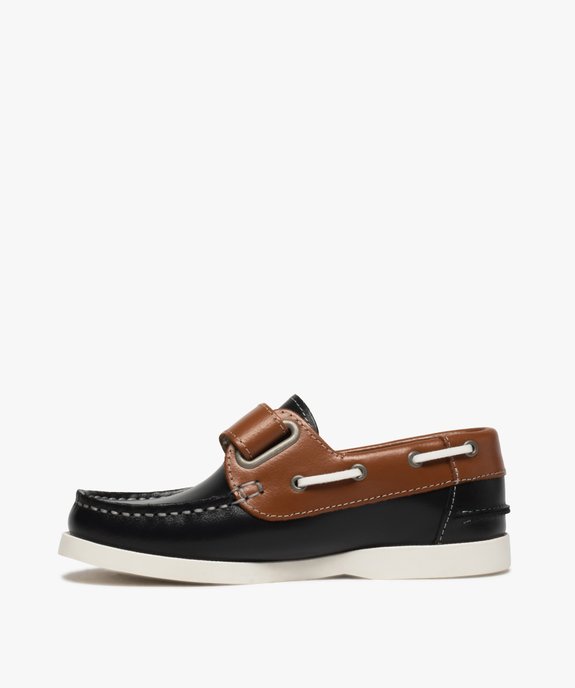 Chaussures bateau garçon dessus cuir à scratch vue3 - GEMO (ENFANT) - GEMO