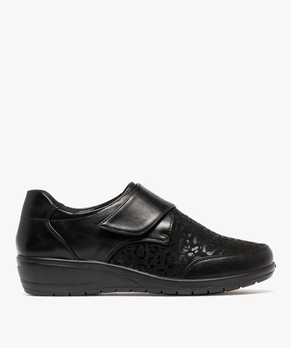 Derbies confort à scratch à talon compensé femme vue7 - G'FLEX - GEMO