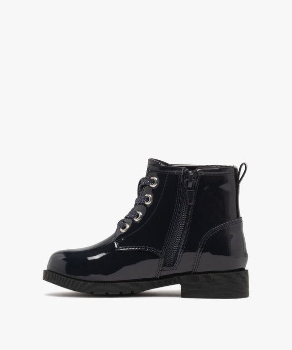 Boots fille vernies à lacets pailletées et avec zip vue4 - LOVELY WINGS GEMO FOR GOOD - GEMO