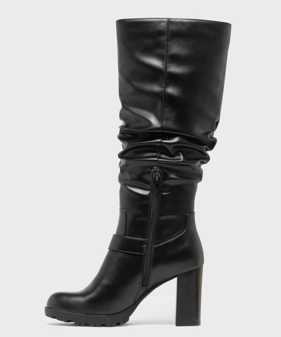Bottes plissées à talon haut et semelle crantée femme vue3 - VALENTINA BALDA - GEMO
