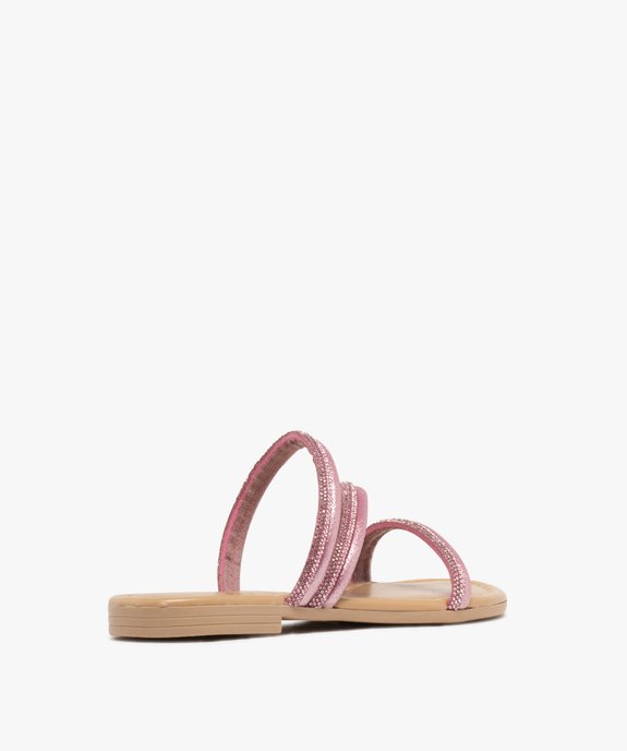 Mules fille à brides tubulaires pailletées et à strass vue4 - GEMO (ENFANT) - GEMO