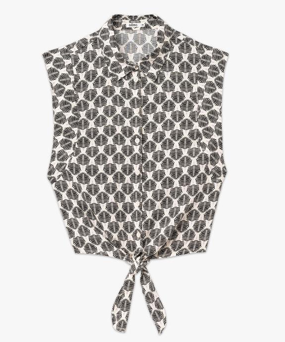 Chemise sans manches imprimée avec liens à nouer femme vue4 - GEMO(FEMME PAP) - GEMO