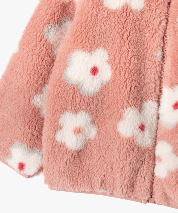 Sweat zippé imprimé en maille sherpa bébé fille vue3 - GEMO(BEBE DEBT) - GEMO