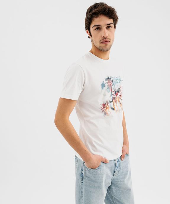 Tee-shirt manches courtes motif palmiers homme vue1 - GEMO 4G HOMME - GEMO