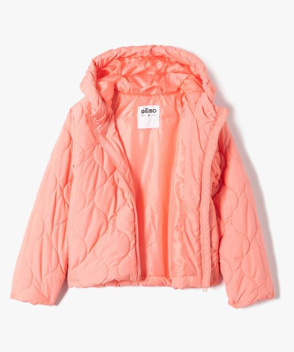 Blouson fille à capuche en matière matelassée vue3 - GEMO 4G FILLE - GEMO