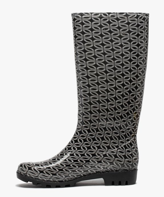 Bottes de pluie femme à paillettes et imprimé fantaisie vue3 - GEMO (EQUIPT) - GEMO