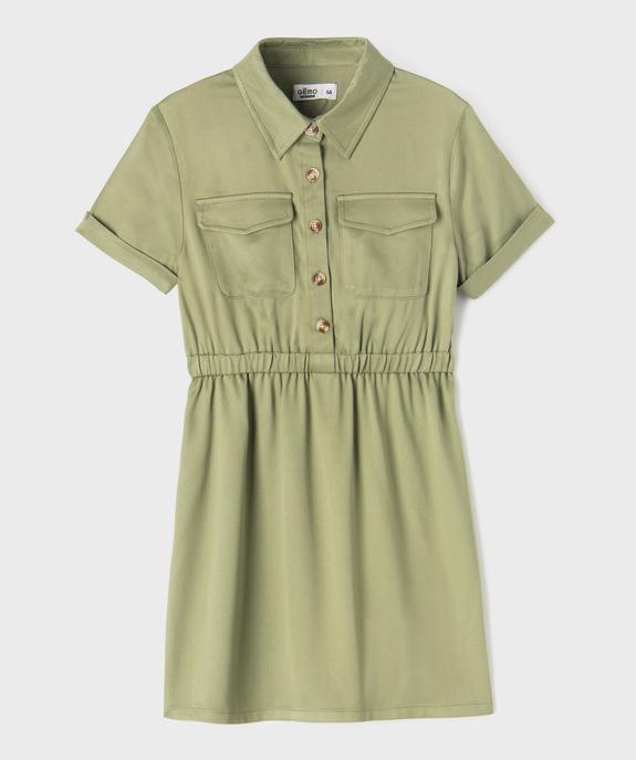 Robe à manches courtes et col chemise fille vue1 - GEMO 4G FILLE - GEMO