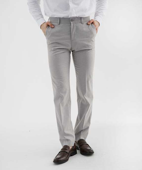 Pantalon de costume coupe slim en toile extensible homme vue1 - GEMO 4G HOMME - GEMO