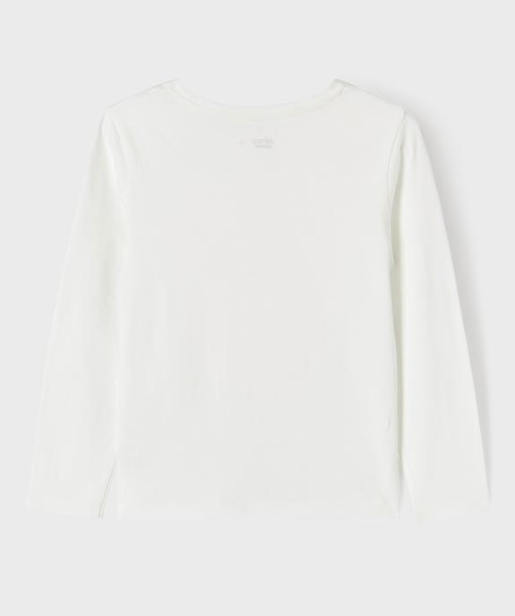 Tee-shirt manches longues en coton imprimé fille vue3 - GEMO 4G FILLE - GEMO