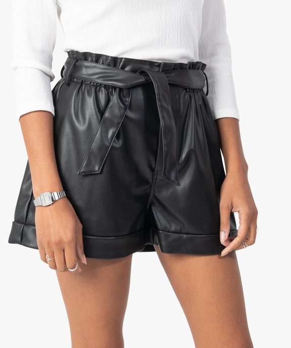 Short femme taille haute avec ceinture amovible vue2 - GEMO(FEMME PAP) - GEMO