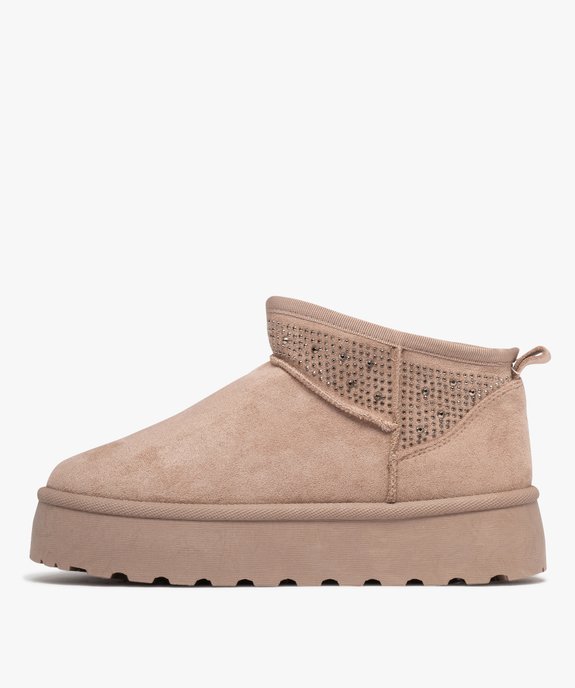 Boots fourrés avec strass et semelle plateforme femme - Claudia Ghizzani vue3 - SANS MARQUE - GEMO