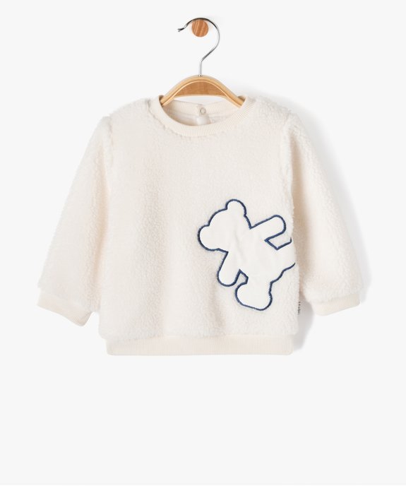 Pull en fourrure imitation dos boutonné bébé - LuluCastagnette vue1 - LULUCASTAGNETTE - GEMO