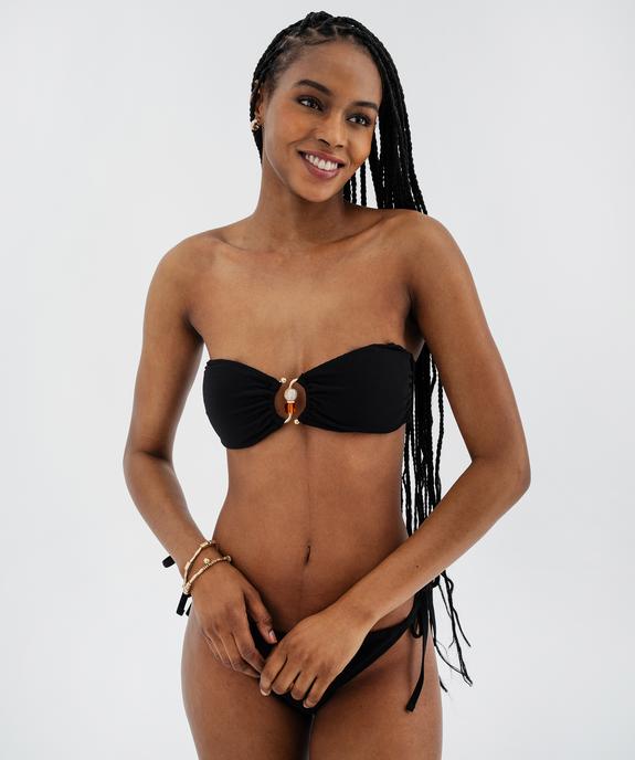 Haut de maillot de bain bandeau avec bijou et mousses amovibles femme vue4 - GEMO (PLAGE) - GEMO