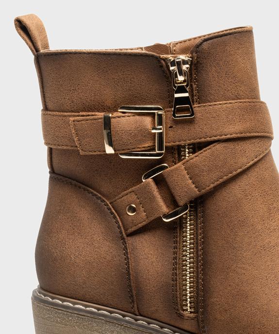 Boots zippées à talon compensé femme - VALENTINA BALDANO GEMO FORGOOD Boots zippées à talon compensé femme vue6 - VALENTINA BALDANO GEMO FORGOOD - GEMO