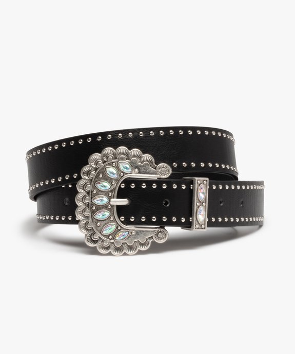 Ceinture femme avec clous et grosse boucle métallique fantaisie vue1 - GEMO (ACCESS) - GEMO