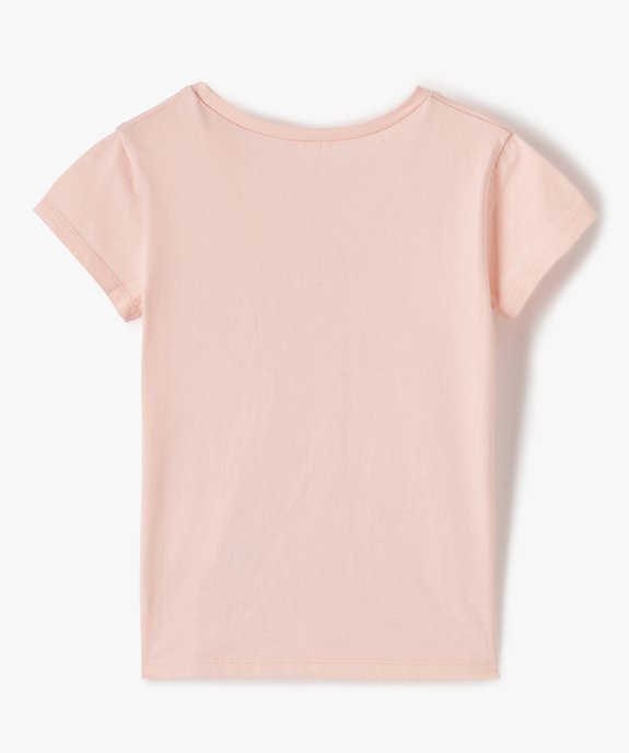 Tee-shirt fille à manches courtes avec motif Noël vue3 - GEMO (ENFANT) - GEMO