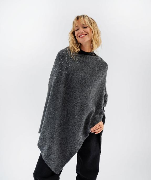 Poncho asymétrique avec strass femme vue1 - GEMO 4G FEMME - GEMO
