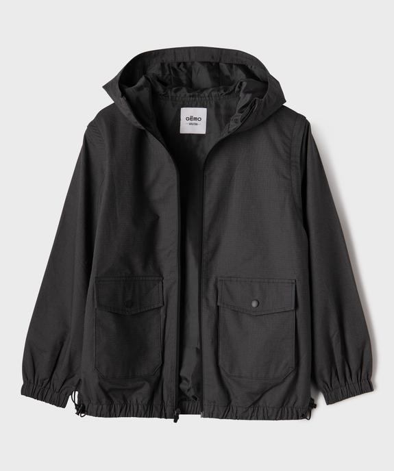 Blouson imperméable à capuche avec manches amovibles garçon vue2 - GEMO (JUNIOR) - GEMO