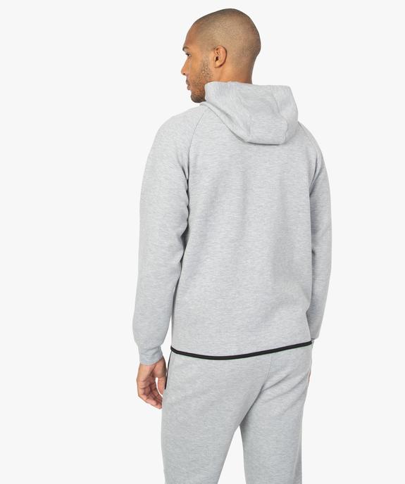 Sweat homme zippé à capuche et poches zippées vue4 - GEMO (HOMME) - GEMO
