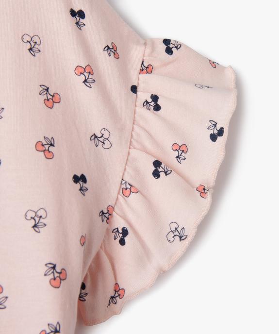 Chemise de nuit à manches courtes volantées fille vue2 - GEMO 4G FILLE - GEMO